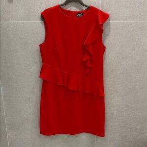 ECI Vibrant Orange Ruffle Dress